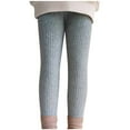 thumbnail image 4 of Hicidod Baby Footless Tights Fleece Lined Thermal Leggings for Girls Warm Fall Winter Solid Cable Ribbed High Waist Casual Pants, 4 of 5