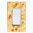 thumbnail image 1 of Metal Light Switch Wall Plate Outlet Cover (Ocean Conch Star Fish Sea Shell Orange - Single Rocker), 1 of 2