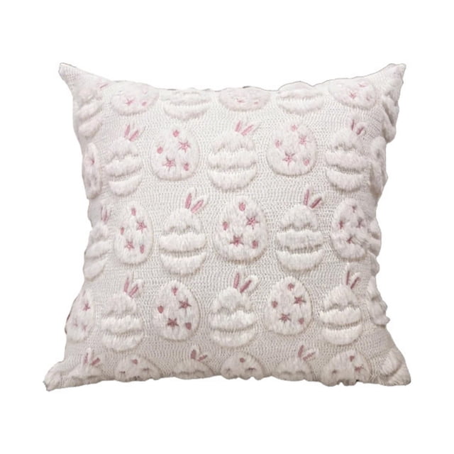 Vacaciones Tirar Almohada Cubiertas Sofá Tirar Almohada Bordado Huevo de Pascua Cubierta de Cojín con Festivo Sobredimensionado Huevo de Pascua Impresión para la Primavera