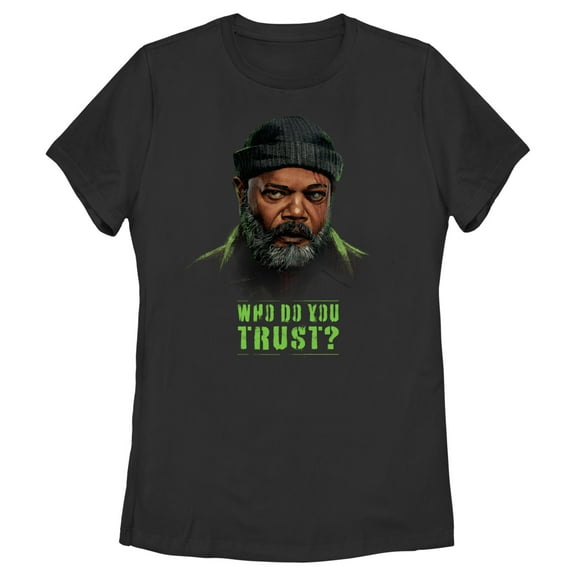 Women's Marvel: Secret Invasion Nick Fury Who Do You Trust Graphic Tee Black 2X Large