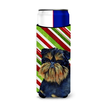

Caroline s Treasures LH9253MUK Brussels Griffon Candy Cane Holiday Christmas Ultra Hugger for slim cans Slim Can