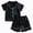 H135-Black, variant on TOWED22 Girls Pajamas Silk Satin Pajama Set Button Pjs Ruffle Sleepwear 2 Piece Nightwear,6-7 Y