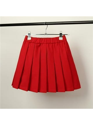 Red Pleated Skirts