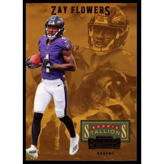 NFL 2023 Panini Contenders Rookie Stallions Zay Flowers #25 (Rookie)