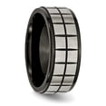 thumbnail image 4 of Chisel Titanium Brushed Center Black IP-plated 9mm Band, 4 of 7