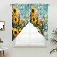 thumbnail image 2 of Swag Valance Curtains for Windows, Sunflower Lemon Light Filtering Kitchen Curtains with Rod Pocket, Watercolor Summer Lake Aqua Sea Window Treatment Valances for Living Room, 36x63 - 2 PCS, 2 of 9