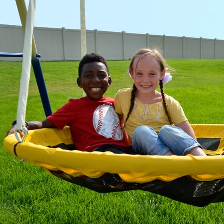 swing set with rocking horse