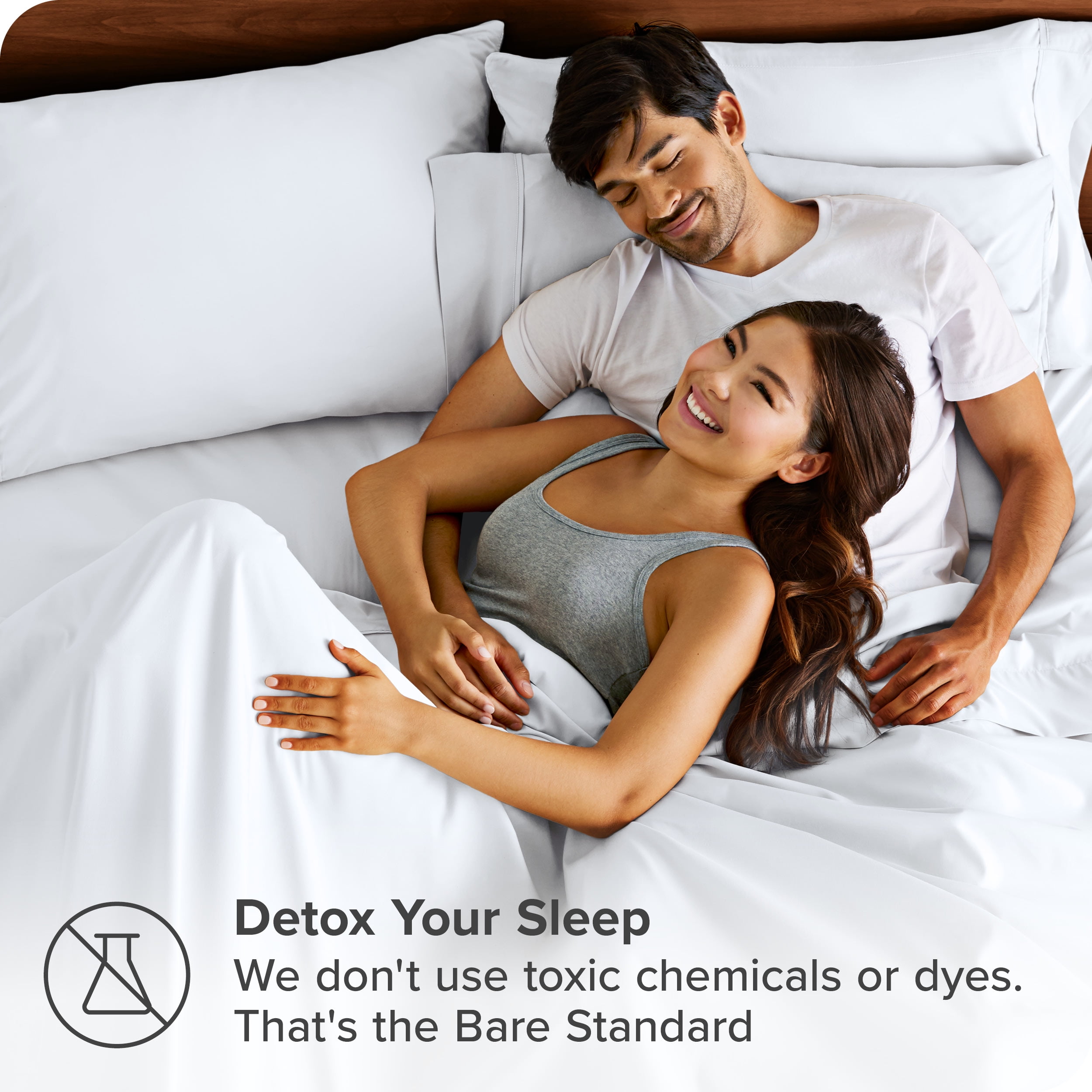 Bare Home White Microfiber Pillowcase Set, Hypoallergenic, King Set of 2