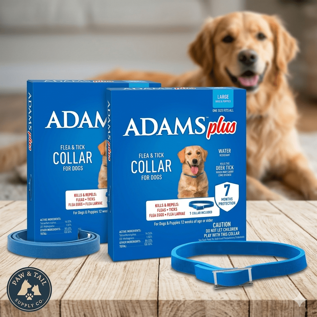 Adams Plus Flea Tick Collar Dogs 7-Month Large Dogs Puppies 2-Pack