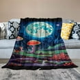 BCIIG Moon Mushrooms Plants Warm Lightweight Fleece Blanket Soft