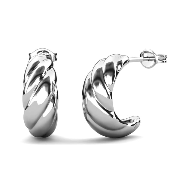 Cate & Chloe Lakelynn 18k White Gold Plated Twisted Hoop Earrings for Women