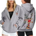thumbnail image 4 of Christmas Hoodies for Women 2025 Long Sleeve Zip Up Graphic Hooded Sweatshirt with Pockets Holiday Jacket Coat, 4 of 7