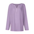 thumbnail image 5 of kytmyeq Women's Fashion Casual Printed V-neck Long Sleeve Button Up T-shirt Top, 5 of 5
