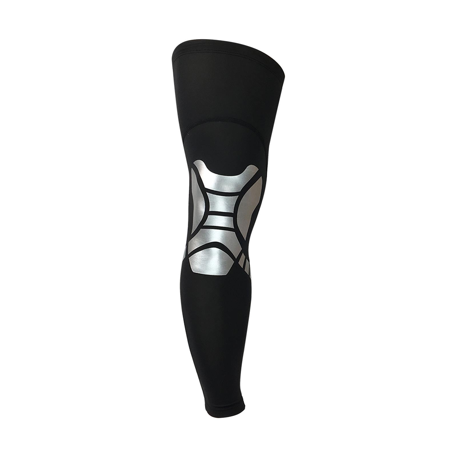 Baoblaze 3x1X Knee Sleeve Compression Brace Support Sport Joint Pain Arthritis Relief Black and Sliver XL 3 Pcs