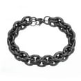 thumbnail image 3 of EOEMY 11/13/15mm Heavy Black Stainless Steel Rolo Link Chain Bracelet For Men Women-11mm-10 Inches Bracelet, 3 of 5
