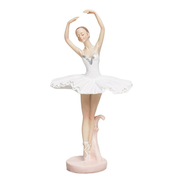 Figura de bailarina, adorno de escritorio, decoración del hogar, regalo de inauguración de la casa, obra de arte, moda Blanco