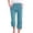 Blue, variant on Women Spring And Summer Solid Color Pocket And Casual Loose Straight Slit Home Cropped Pants Teacher Work Clothes