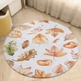 thumbnail image 4 of Autumn Harvest Maple Leaves Thanksgiving Round Small Area Rug, Print Non Slip Washable Floor Mat, Soft Throw Rug for Living Room, Powder Room Entryway, Bathroom, Bedside, 4 of 6