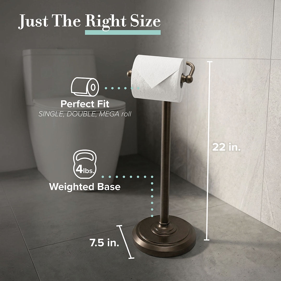 Gatco Freestanding Pedestal Toilet Paper Holder, Oil Rubbed Bronze
