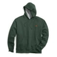 thumbnail image 1 of Champion Mens Powerblend Fleece Pullover Hoodie, L, Dark Green/Orange, 1 of 1