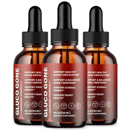 Gluco Gone Advanced Formula Drops Natural Support Supplement GlucoGone 90 Servings