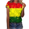 thumbnail image 2 of Honeeladyy 4th of July Round Neck Shirt Women Short Sleeves Top Independence Day Printed Tee Shirts Loose Soft Tops Gifts for Your Wife Girlfriend(Multicolor,2XL), 2 of 4