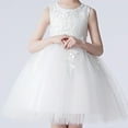 thumbnail image 2 of Jalioing Tulle Dress Princess Skirts for Child Girl Sleeveless Kids Girls Puffy Dresses Layered Mesh Skirt (4-5 Years, White), 2 of 6