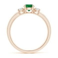 thumbnail image 2 of ANGARA Natural Classic Emerald and Diamond Three Stone Engagement Ring in 14K Rose Gold for Women (Size-5mm) | May Birthstone, Birthday, Anniversary, Jewelry Gift for Women | Natural Emerald Ring, 2 of 10