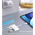 thumbnail image 3 of Adaptador USB-C AKWOR 3 en 1 AUX para auriculares OTG 60W PD, 3 of 8