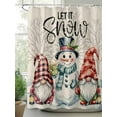 thumbnail image 2 of Christmas Snowman Small Stall Shower Curtain, Waterproof Shower Curtains for Bathroom, Red Gnomes Snow Winter Branch Washable Fabric Cloth Bath Curtain for Bathtub Decoration with Hooks 36x72 Inches, 2 of 6