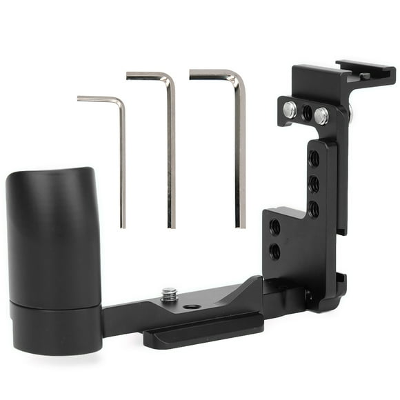 Zapata de metal con placa de liberación rápida en L para cámara sin espejo, accesorio para Canon EOSM6 (negro)