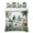 Green, White, Yellow, variant on Quilts Queen Size Bedding Set, Summer Palm Tree Lightweight Quilted Comforter, Tropical Botanical Floral Coastal Soft Reversible Bedspread Coverlet with Pillow Covers for All Season, 90" x 96"