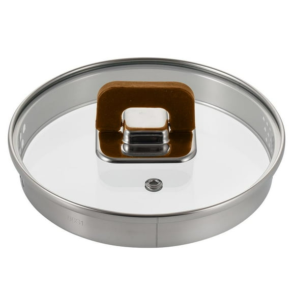NutriChef Lid for 1.5 Quart Saucepan Pot - See-Through Tempered Glass Lids, Works with Model: (Brown)