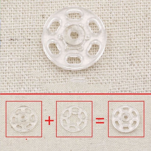 TEHAUX 100Set Snap Fasteners for Sewing Dark Snap Buttons Round White for Clothing Accessories Craft Projects