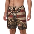 thumbnail image 1 of Balery Patriotic Deer Soldier Salute Bañador para hombre, shorts de playa de secado rápido con entrepierna y forro de compresión-X-Large, 1 of 6