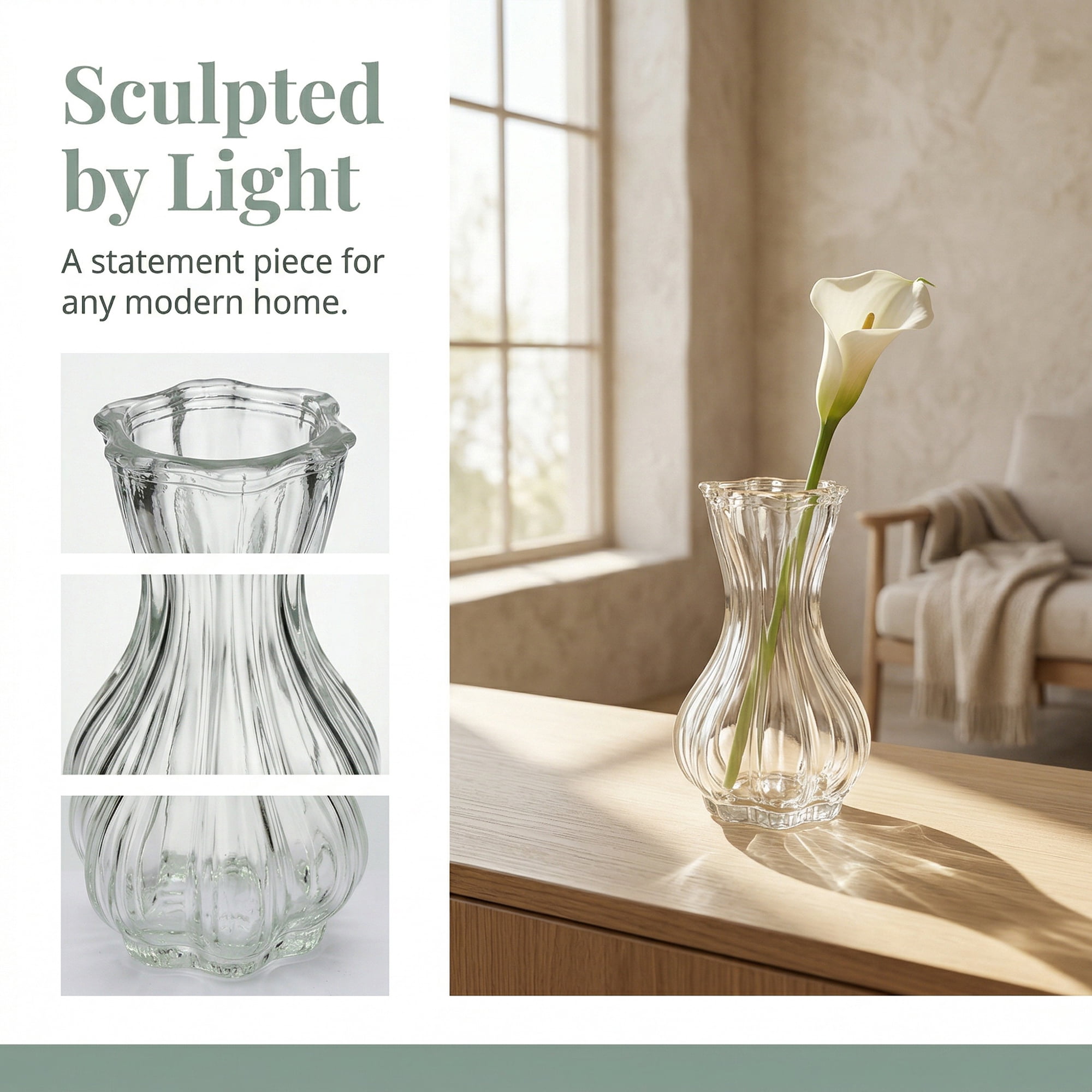 Unique Bargains Glass Bud Vases Set for Small Flower Vases Clear 2.6"L x 2.6"W x 3.9"H