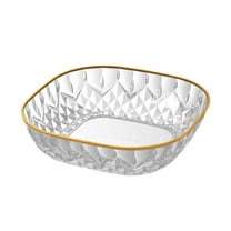 Oggfader Clear Plastic Drainable Fruit Vegetable Tray - Snack Serving Bowl for Kitchen, Picnic, Party