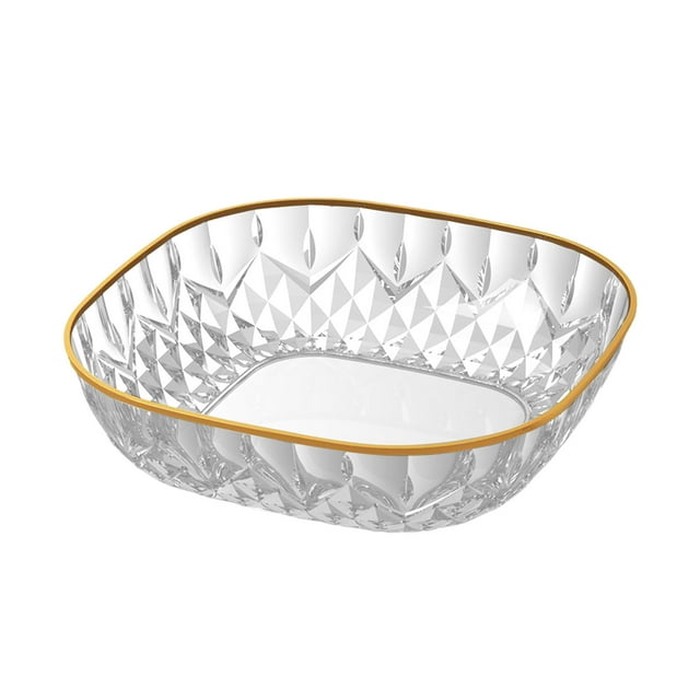 JilgTeok 3 Packs Translucent Diamond-texture Vegetable Tray Fruit Bowl Vegetable Basket for Snacks Candy Cakes Kitchen Gadgets Clearance