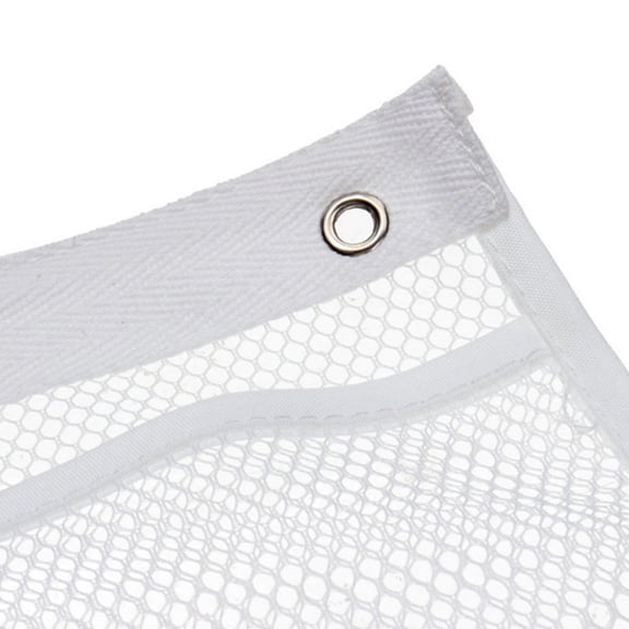 6-Pocket Bathroom Shower Hanging Mesh Organizer,4 Rings Quick Dry Hanging Caddy and Bath Organizer ,Shampoo and Cruise Ship Essentials, White, 1 Pack