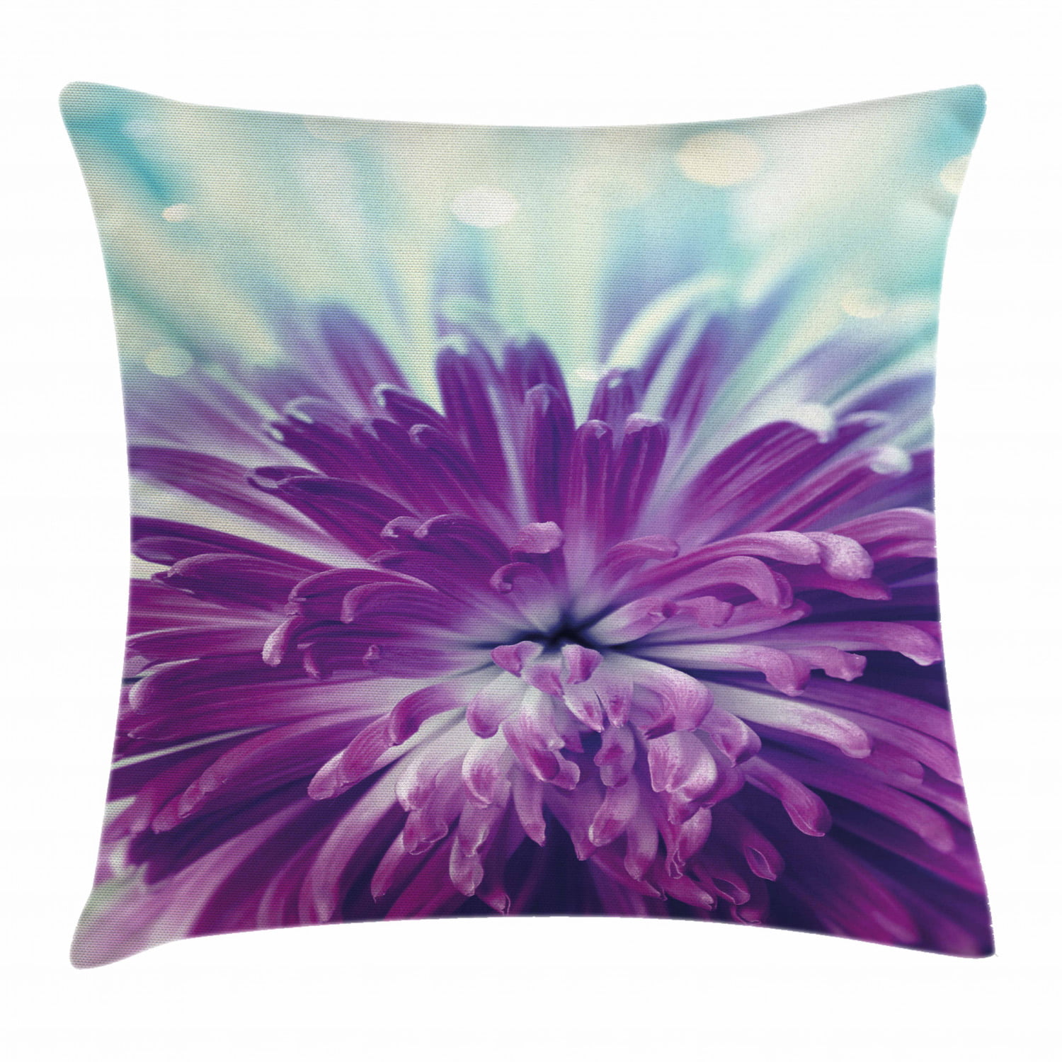 Dahlia Throw Pillow Cushion Cover, Violet Colored Blooming Dahlia Close ...