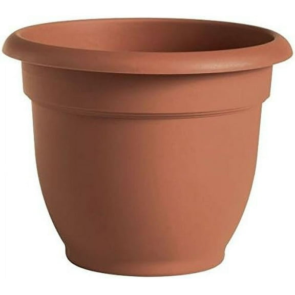 Ariana Planter, Plastic, Self-Watering, Bell Shape, Terra Cotta, 12-In.