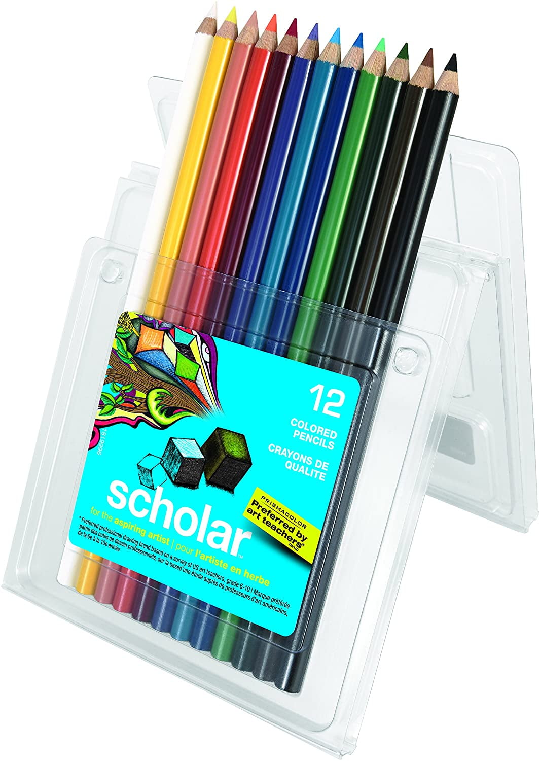 Prismacolor Scholar Art Pencils Box of 12 and Pencil Sharpener Bundle