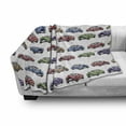 thumbnail image 3 of Cars Soft Flannel Fleece Blanket, Colorful Speedy Sports Cars with Different Angles Hand Drawn Fast Vehicles, Cozy Plush for Indoor and Outdoor Use, 70" x 90", Red Fern Green Purple, by Ambesonne, 3 of 6