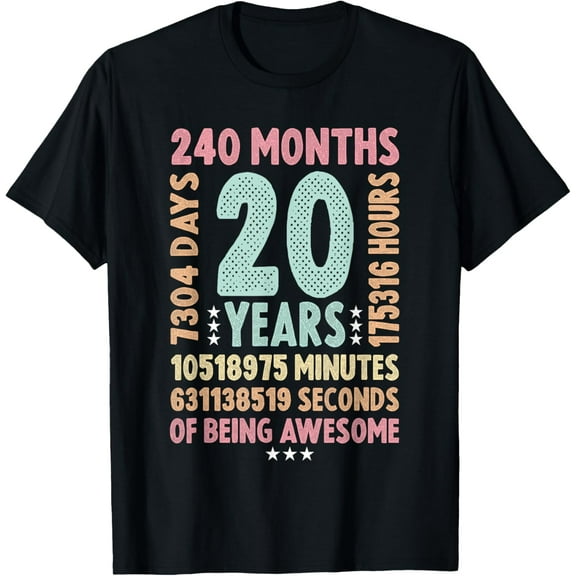 20th Birthday 20 Years Old Vintage Retro - 20 yr old T-Shirt