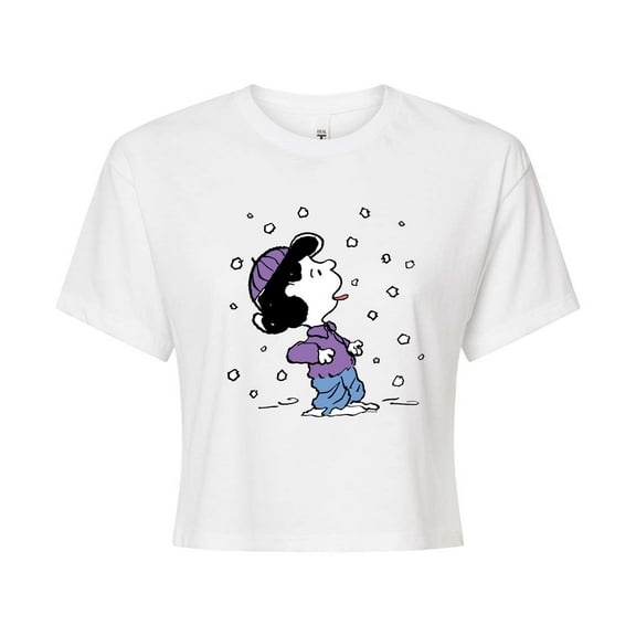 Peanuts - Lucy Snow - Juniors Cropped Cotton Blend T-Shirt