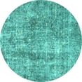 thumbnail image 1 of Ahgly Company Machine Washable Indoor Round Persian Turquoise Blue Traditional Area Rugs, 8' Round, 1 of 4