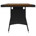 thumbnail image 3 of vidaXL Garden Table Black 160x70x72 cm Poly Rattan & Solid Acacia Wood, 3 of 4