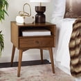 thumbnail image 2 of SAFAVIEH Scully Solid Mid-Century Nightstand W/ Usb, Oak/Gold, 2 of 17