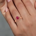thumbnail image 4 of Gem Stone King 1.34 Ct Oval Red Ruby 18K Rose Gold Plated Silver Ring (Size 8), 4 of 4