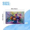 thumbnail image 2 of BaHomeck placemats Set of 4 rectangle Linen Cotton Placemats for Dining Table Washable Heat Resistant,18*12inch,Vibrant Still Life Of Colorful Flowers Of Oil Painting, 2 of 4